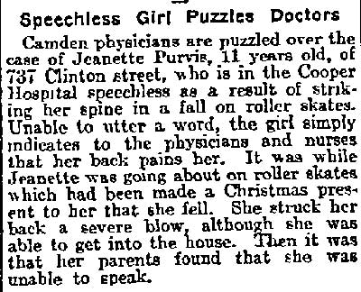 737 Clinton Street, 1912 Jeanette Purvis, Philadelphia Inquirer, February 27, 1912