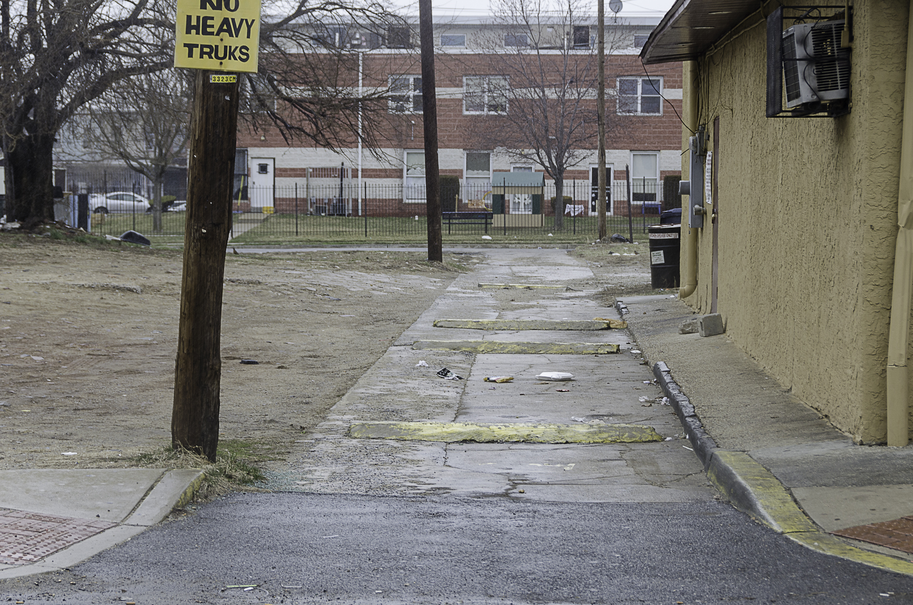 Looking North on Coates Alley from Spruce Street, March 19, 2014