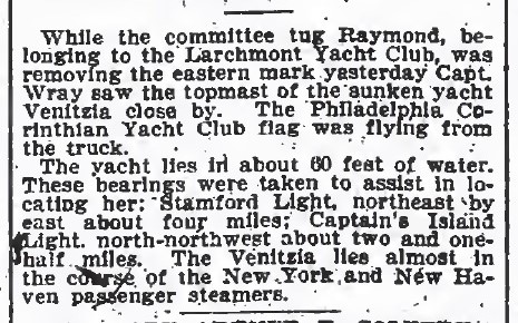 New York Times, July 20, 1901 — Five Drowned in Yacht, continued