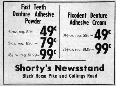 Shorty's News Stand at Mount Ephraim Avenue and Collings Road North, 1970s