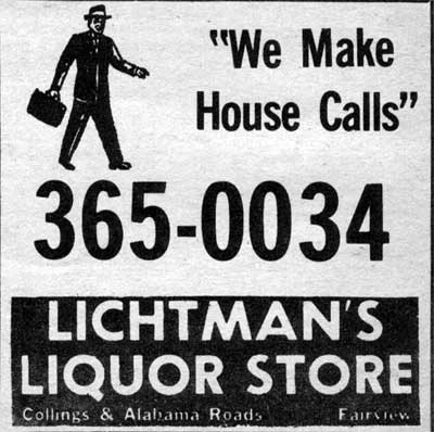 Lichtman's Liquor Store, 1392 Collings Road South, 1976