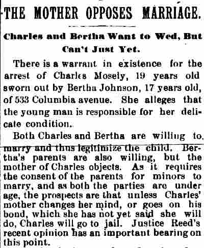 The Mother Opposes Marriage — Camden Daily Telegram, June 4, 1894