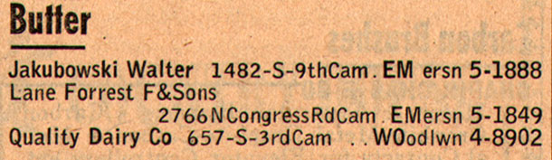 Forest F. Lane, 2766 North Congress Road — 1955 New Jersey Bell Yellow Pages ad