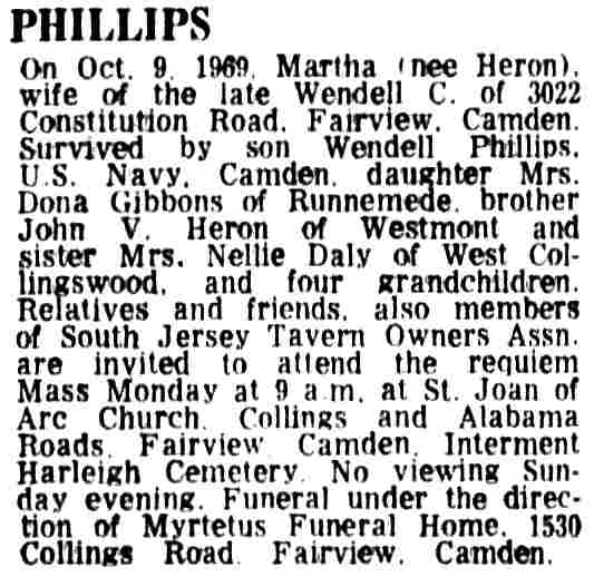 Martha Phillips obituary, 3022 Constitution Road, Fairview
