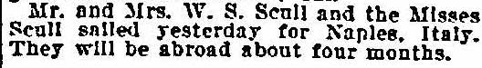 605 Cooper Street — William S. Scull & Family, Philadelphia Inquirer 1900