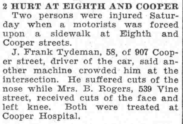 539 Vine Street — William Bertram Rogers & Family, Camden Courier-Post June 13, 1932