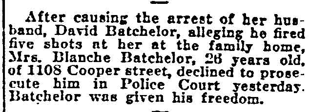 1108 Cooper Street — David Batchelor & Family, Philadelphia Inquirer October 7, 1922