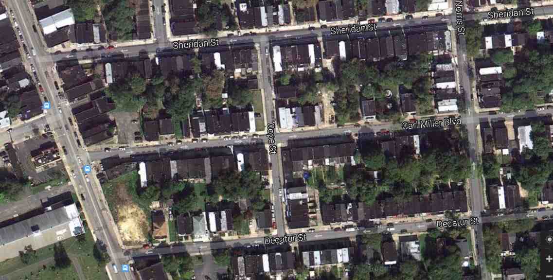 Cope Street, 2014 satellite view