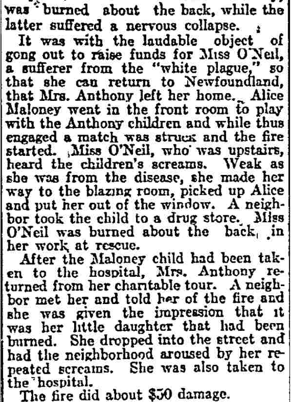 Philadelphia Inquirer, January 11, 1914 — Young Girl, Badly Burned, May Die, page 2