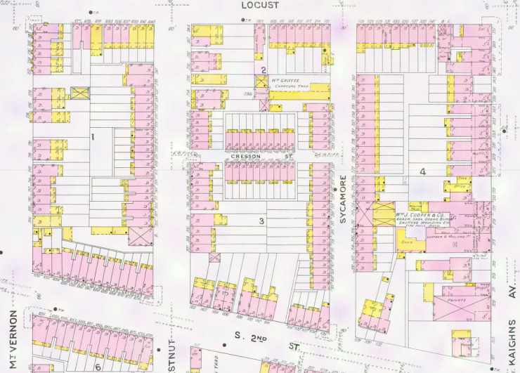 Cresson Street, 1906 Sanborn Fire Insurance Map, plate 1