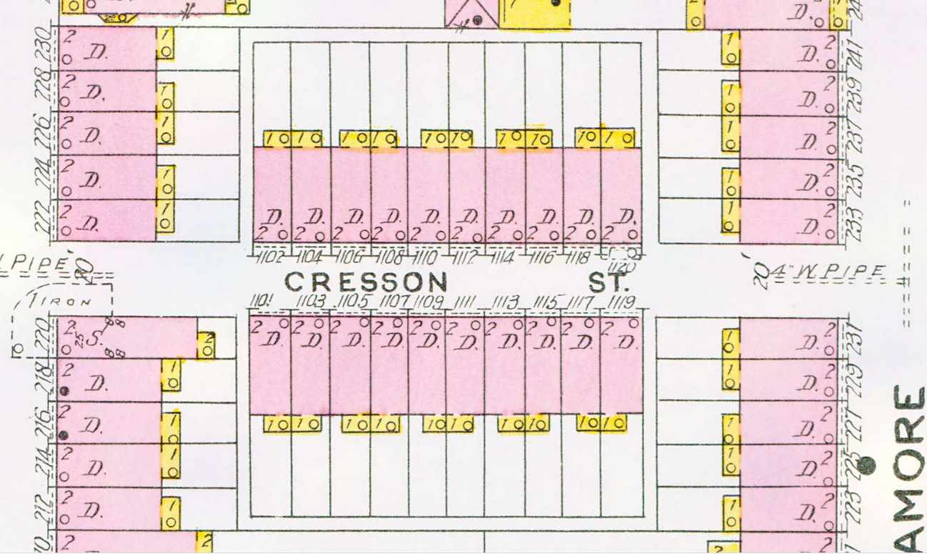 Cresson Street, 1906 Sanborn Fire Insurance Map, plate 2