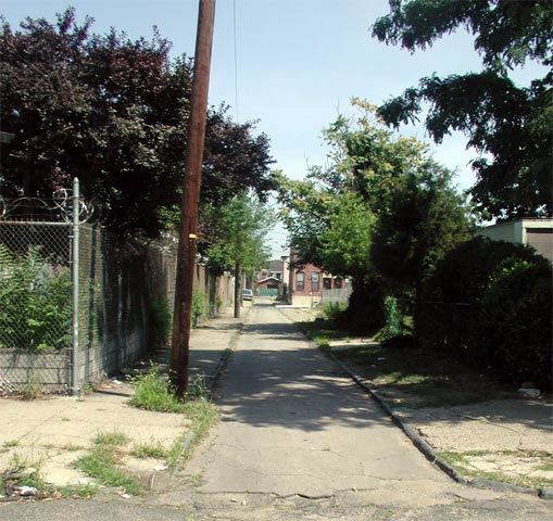 Looking South on Dauphin Street from Spruce Street — July 10, 2004