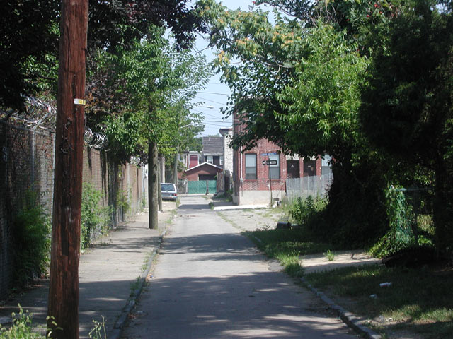 Looking South on Dauphin Street from Spruce Street — July 10, 2004