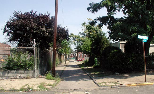 Looking South on Dauphin Street from Spruce Street — July 10, 2004