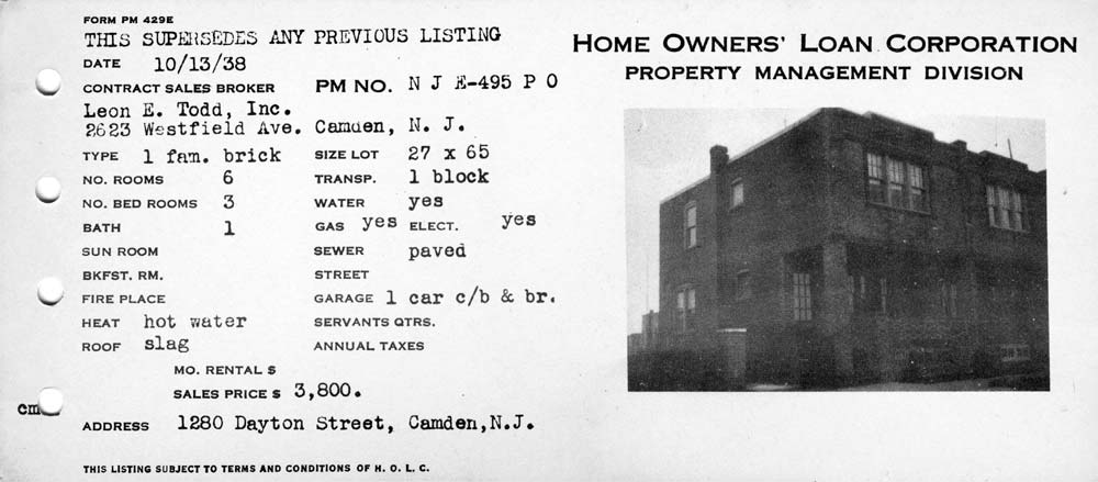 1280 Dayton Street, October 1938