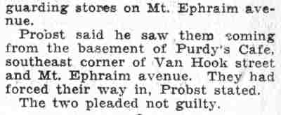 2 Youths Are Caught In Padlocked Cafe — 1264 Decatur Street — Camden Courier-Post, June 13, 1932