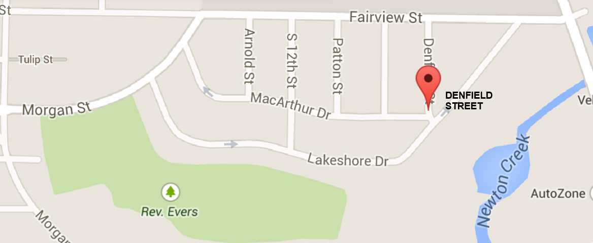 Map of the Morgan Village housing development including Patton Street