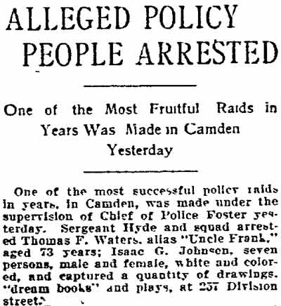 237 Division Street — Thomas Francis Waters & Family, Philadelphia Inquirer, June 16, 1901
