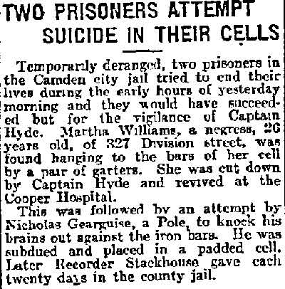 327 Division Street — Martha Williams newspaper clipping, Philadelphia Inquirer, February 27, 1912
