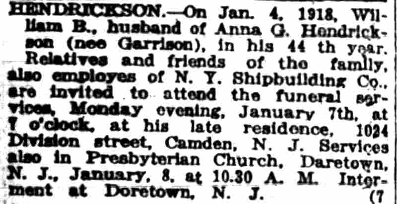 1024 Division Street — Camden Post-Telegram, January 7, 1918