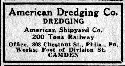American Dredging Co. advertisement, Camden Courier-Post, March 1, 1932