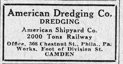 American Dredging Co. advertisement, Camden Courier-Post, October 14, 1931