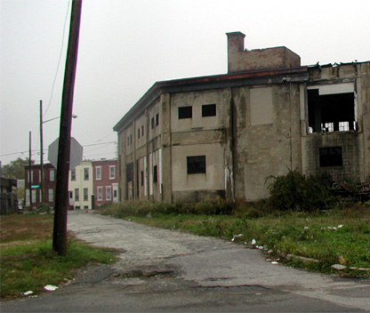 Division Street looking west from South 7th Street, October 10, 2004
