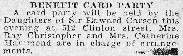 Daughters of Sir Edward Carson at 512 Clinton Street, Camden Courier-Post, October 23, 1931