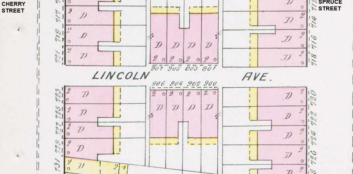 1891 Sanborn Map of Camden — Lincoln Avenue (Douglass Street), continued
