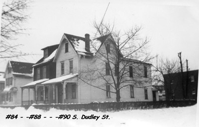 84, 88, and 90 South Dudley Street, winter 1947-48