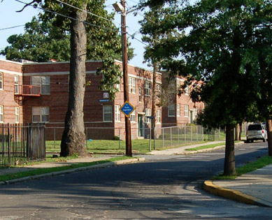 Intersection of South Dudley Street and Washington Street as seen from Fremont Avenue, July 7, 2006