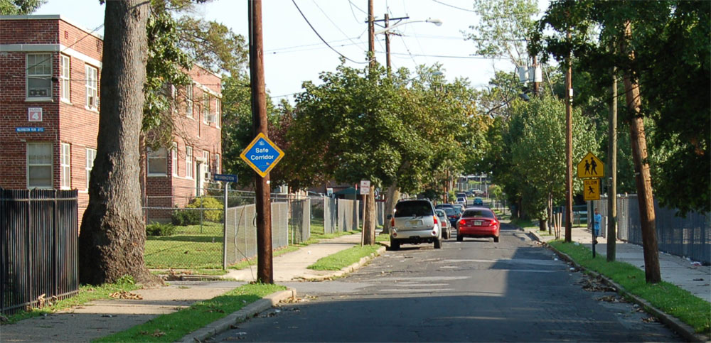 Looking north on Dudley Street from Fremont Avenue, July 7, 2006