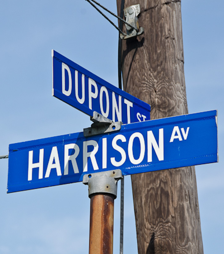 Intersection of Dupont Street and Harrison Avenue, July 30, 2012