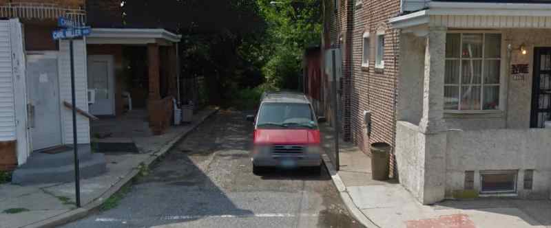 Second view looking down what was Edwards Street from Van Hook Street, July 2012