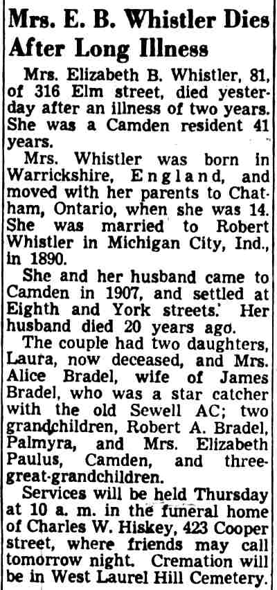 316 Elm Street, Camden Courier-Post, July 20, 1948