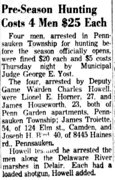124 Elm Street, 1953 James Troiette, Camden Courier-Post, November 6, 1953