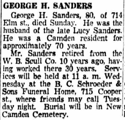 714 Elm Street, George Sanders, Camden Courier-Post, June 25, 1956