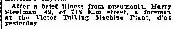 718 Elm Street, Harry Steelman, Philadelphia Inquirer, January 16, 1906
