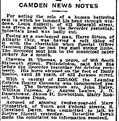 Philadelphia Inquirer, December 2, 1913 — Louis Spinella, 421 Emerald Street