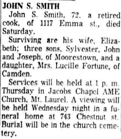 John S. Smith obituary, 1117 Emma Street