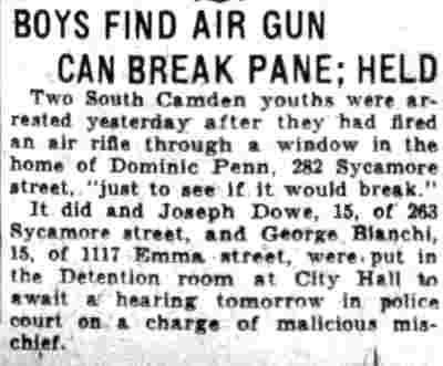 George Bianchi of 1117 Emma Street arrested for air gun