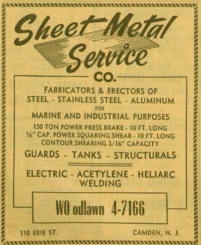 110 Erie Street, Sheet Metal Service Co., 1955 NJ Bell Ad (part 2)