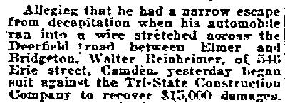 546 Erie Street, Walter Reinheimer, Philadelphia Inquirer, January 15, 1922
