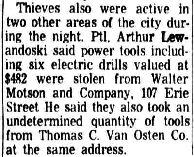 107-111 Erie Street, Walter F. Motson & Company, 1966