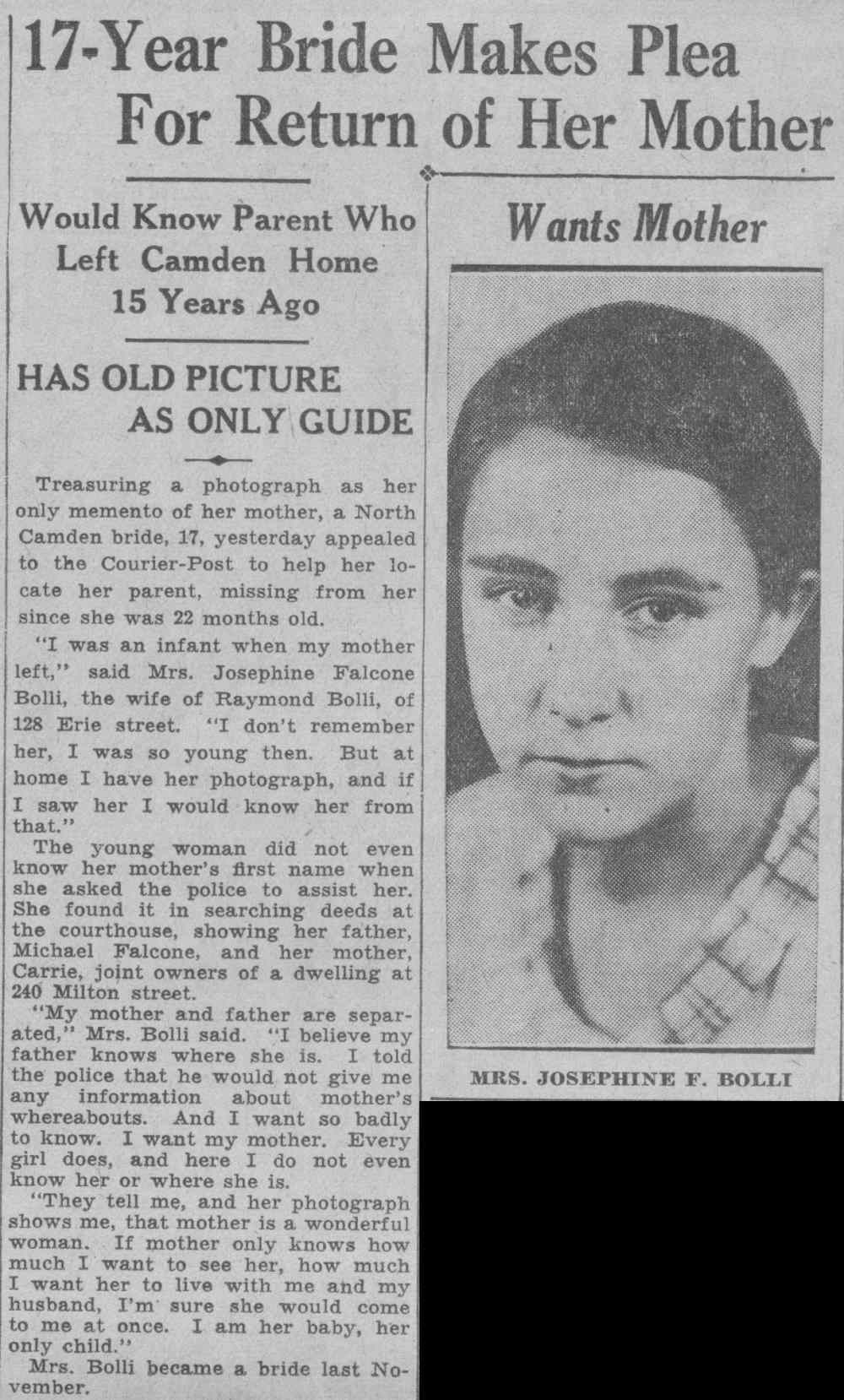 128 Erie Street newspaper clipping, August 31, 1935