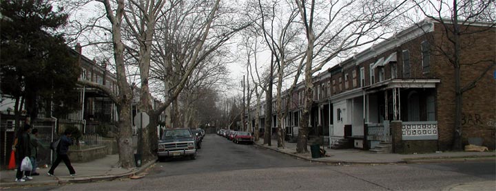 100 block of Eutaw Avenue as seen from Benson Street, March 14, 2004
