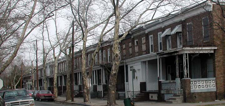 100 block of Eutaw Avenue as seen from Benson Street, March 14, 2004
