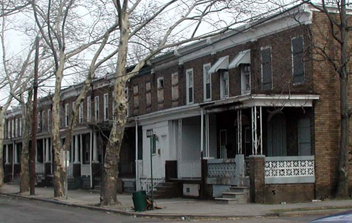 100 block of Eutaw Avenue as seen from Benson Street, March 14, 2004