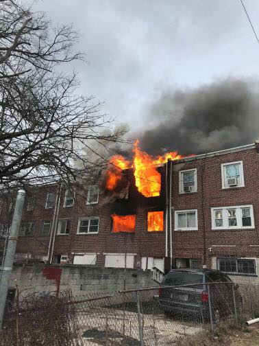 131 Eutaw Avenue fire video capture, March 14, 2018