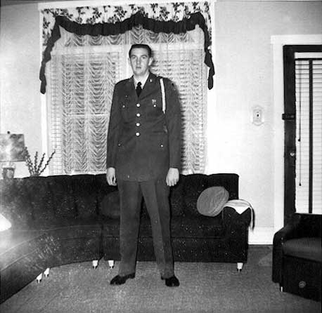 Tom Probst before shipping out for Germany, 1959